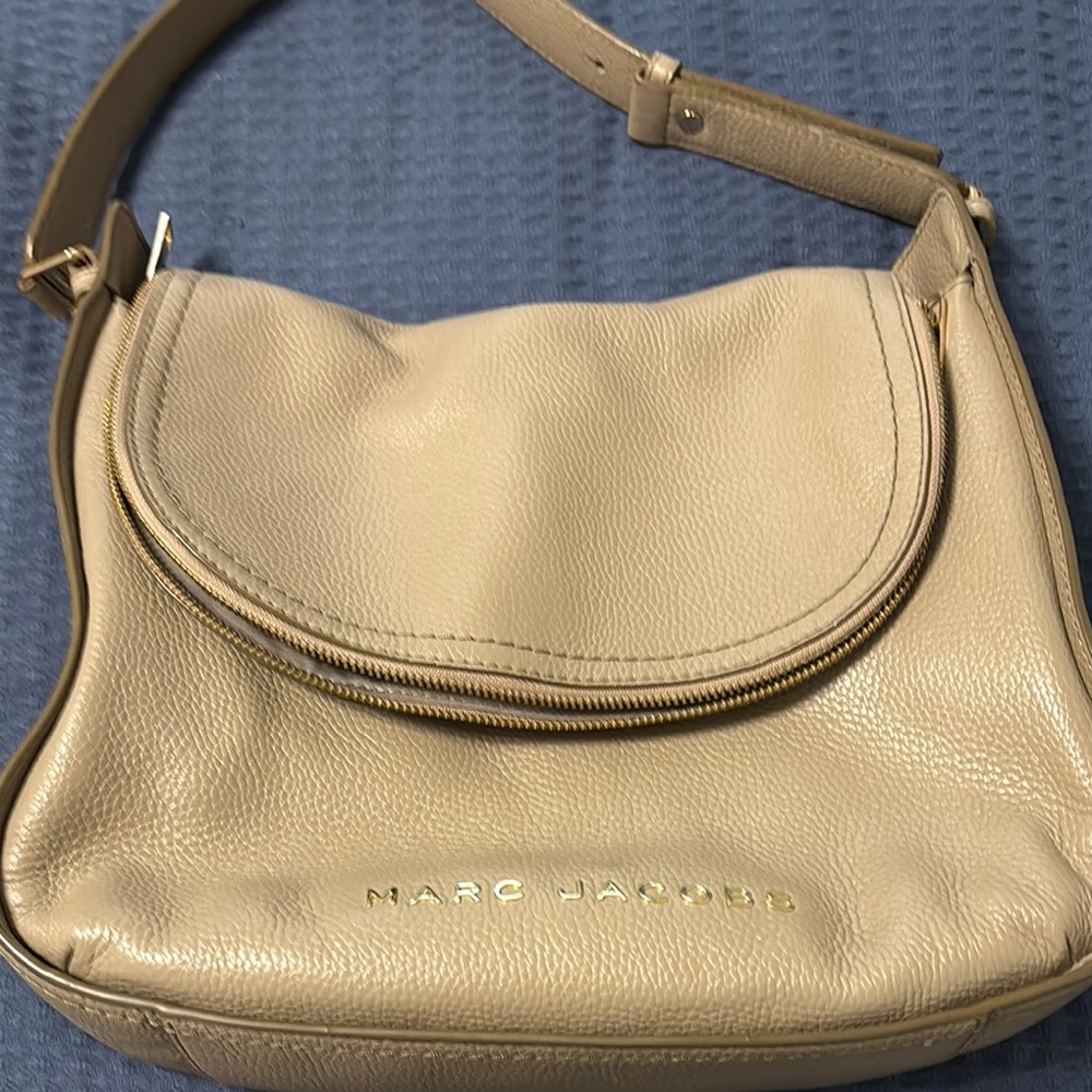 Marc Jacobs Tan Shoulder Bag with Gold Hardware
